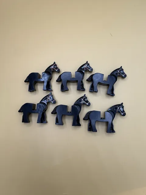 USED LEGO LOT 6X BLACK HORSE 449c01pb02 