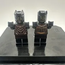 LEGO Erik Killmonger Golden Jaguar Minifigure Black Panther Marvel sh0477 + 0263