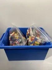 Lego Mixed Lot Of Pieces With Lego Storage Bin Over 6lbs