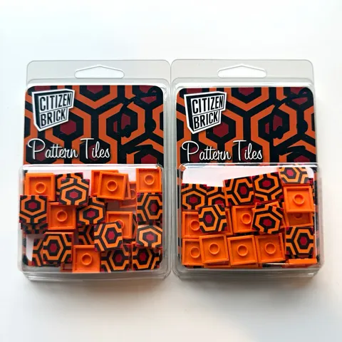 Citizen Brick Orange Carpet Pattern Tiles 2-Pack Custom Printed LEGO Parts
