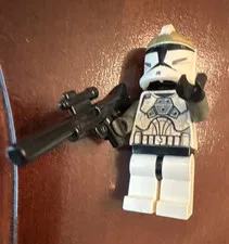 LEGO Star Wars Clone Trooper Minifigure w/ Helmet & Black Blaster, Plastic