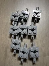 LEGO 30000 Dark Bluish Gray Brick, Modified 2 x 2 with Pins and Axle Hole x9