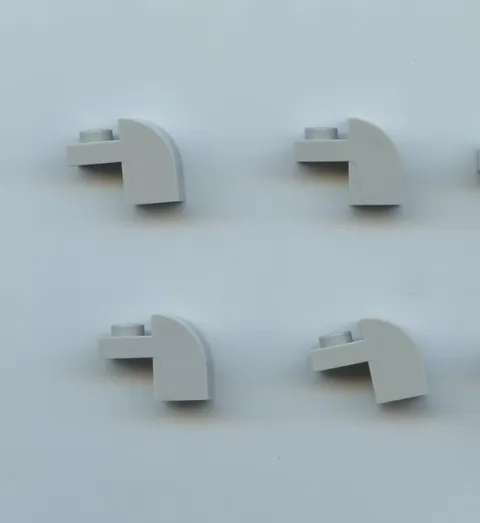LEGO x5 Light Bluish Gray Slope, Curved 2 x 1 x 1 1/3 with Recessed Stud 6091