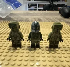 LEGO commander gree and 2 kashykk scout troopers