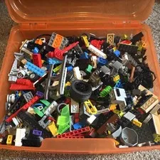 LEGO Bulk Lot Multicolor Bricks Pieces & Parts in Plastic Storage Case