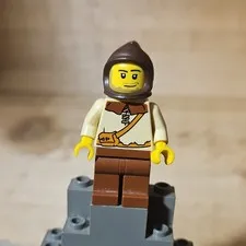 LEGO Plastic Minifigure Brown Hood Beige/Tan Shirt/Torso Brown Legs
