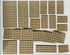 Lego 20 Pc DARK TAN Lego Plates Lot~4x6 6x8 8x16 6x6 4x8