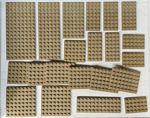 Lego 20 Pc DARK TAN Lego Plates Lot~4x6 6x8 8x16 6x6 4x8