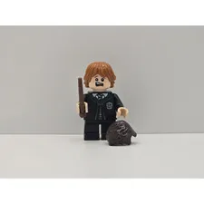LEGO Harry Potter Ron Weasley Minifigure hp287 Slytherin Robe Wand New Genuine