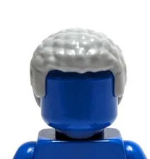 Lego - Minifigure Hair - Gray / Grey, Coiled Texture, Short