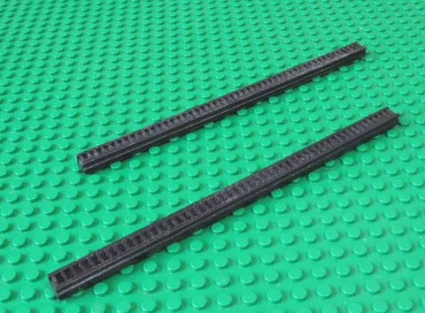 LEGO Technic Rack 2 Black Pieces 20 Length with White Powder Residue