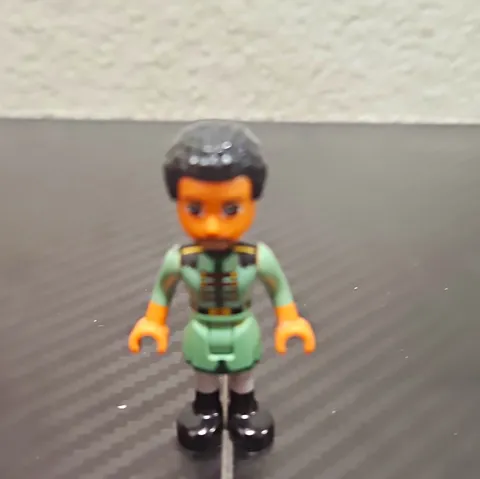 LEGO Minifigure Green Dress Outfit Black Hair Black Shoes Collectible Figure