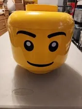 Yellow Lego Head Storage Sort and Store Large With aprox. 3lbs Legos. NO TOP.