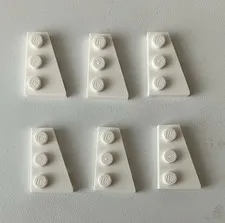 LEGO 6x NEW Plate 2x3 w/ Wedge/Angle Right WHITE #43722