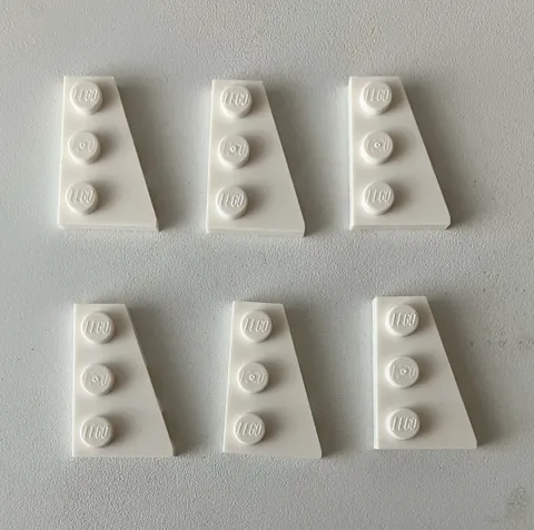 LEGO 6x NEW Plate 2x3 w/ Wedge/Angle Right WHITE #43722