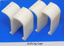 4 LEGO White Curved Top Panels 3x4x6 Horse Trailer (7635 2571 35251)  - 4 Pieces