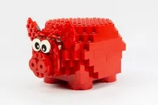 Lego Building 40155 Red Piggy Bank Complete Pre Owned Built Once VGC