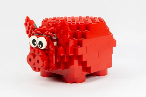 Lego Building 40155 Red Piggy Bank Complete Pre Owned Built Once VGC