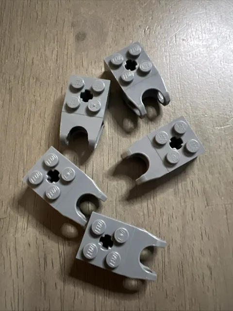 LEGO 62712 Dark Bluish Gray Brick Modified 2x2 Ball Socket Angled Forks x5