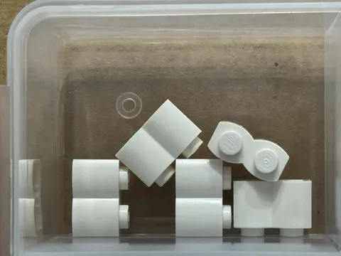 LEGO Parts - White Brick, Modified 1 x 2 with Log Profile - No 30136 - QTY 5