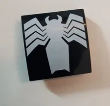 LEGO Black Slope, Curved 2 x 2 x 2/3 with White Spider Pattern 15068pb528