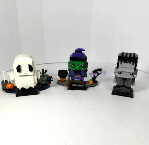 LEGO Brickheadz Halloween Lot Of 3 Ghost Witch Frankenstein PRE BUILT NO BOX