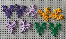 LEGO 2417 Plant Leaves Lot 9pcs 6x5 Green Dark Purple Lavender Bright Orange