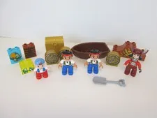 DUPLO Jake and The Neverland Pirates Figures Jake Captain Hook Cubby Boat 14 pcs