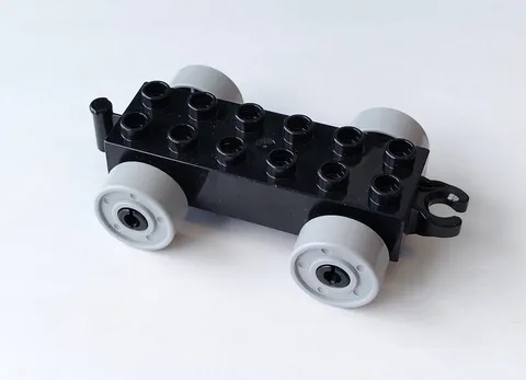 Lego DUPLO Black Car Base 2x6 w/Light Gray Wheels for Set 10894 Toy Story Train
