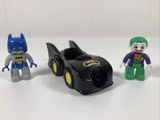 Lego Duplo Batman and Joker Figures with Batmobile Car