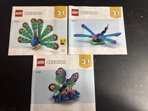 LEGO Creator 31157 Exotic Peacock 3-in-1 Instruction Manuals Set of 3