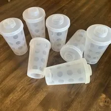7 Large Lego Store Pick A Brick Cups Lids Stackable Storage Containers RETIRED