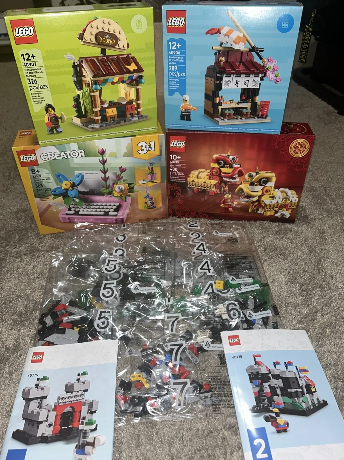 NEW LOT OF 5 Variety LEGO 4 New Box Sets Unopened and 1 Set New Unopened NO BOX