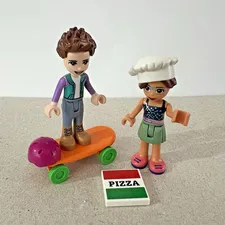 Lego Heartlake City Pizzeria Minifigures Olivia frnd539 Ethan frnd538 Chef 41705