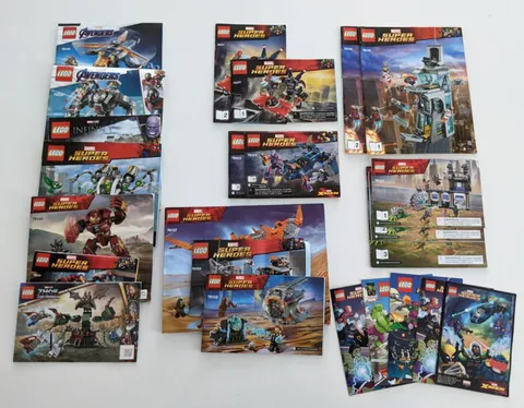 LEGO Marvel Super Heroes & Avengers Instruction Manual Lot + Comics