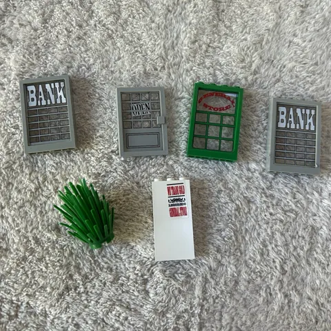 Vintage LEGO Western Sheriff General Store Door, Bank &White Sheriff Window Lot