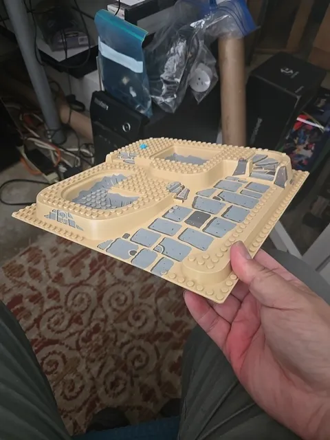 Used LEGO RAISED BASEPLATE #6092 Tan 32x32 SPHYNX Base-Plate w/ Gray Stone