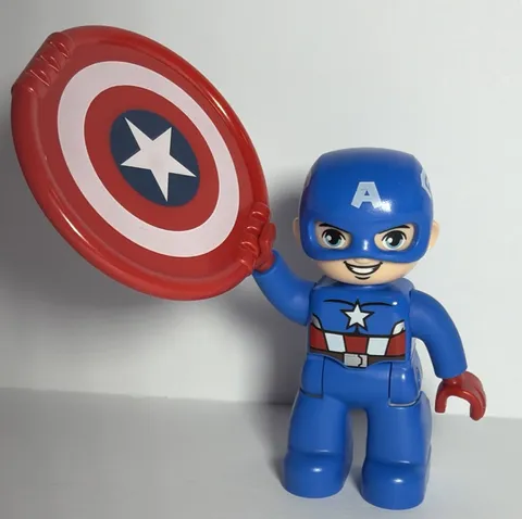 Captain America LEGO Duplo Figure With Shield Superhero MARVEL Mini Figure