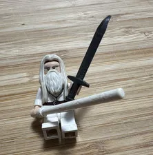 LEGO Lord of the Rings Gandolf The White Minifigure with Staff & Sword No Cape