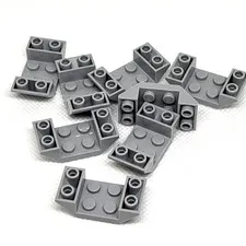 LEGO Parts - Light Bluish Gray Inverted 45 4 x 2 Double Cutout - No 4871 - QTY 8