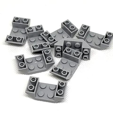 LEGO Parts - Light Bluish Gray Inverted 45 4 x 2 Double Cutout - No 4871 - QTY 8