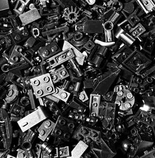 LEGO 1/2lbs Black Small Mixed Bricks and Pieces Lot CLEAN