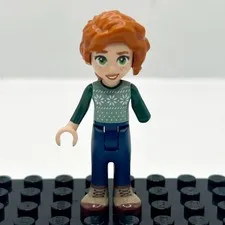 Lego New Friends Autumn Sand Green Sweater Vest Dark Blue Trousers Minifigure