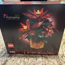 Lego Poinsettia Botanical Collection 10370 Icons New 608 PCs Flower Pot 6509396
