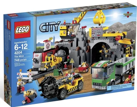 LEGO CITY 4204 The Mine RETIRED 100% Complete Set w/Box/4 Minifigs/Manuals