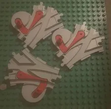 Lego Duplo - Lot Of (3) Grey Gray Train Track Switch Pieces *