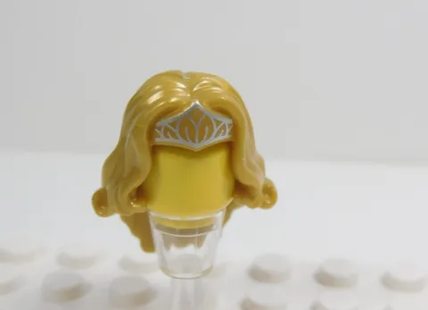 LEGO Female Girl Gold Hair Wavy Minifig Crown Tiara I12