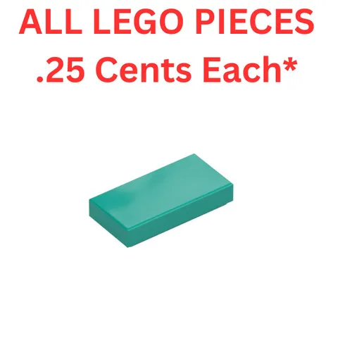 LEGO Tile 1x2 with Groove Turquoise 3069 - Genuine LEGO Parts Pieces Bulk