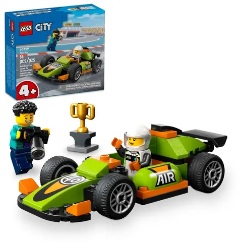LEGO City Green Race Car Toy, Classic-Style Racing Vehicle, Small Multicolor