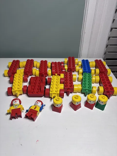 Lot Of Vintage Duplo Lego People Duplo Clowns Duplo Car Bases